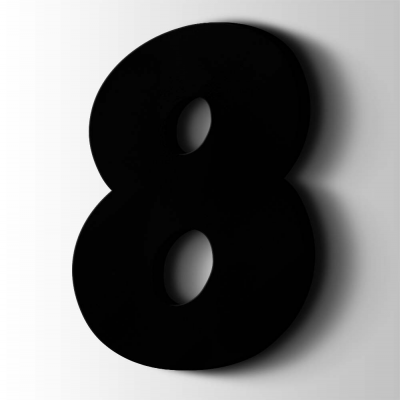 Kunststof Cijfer 8 Grobold Acrylaat 9005 Jet Black - 1