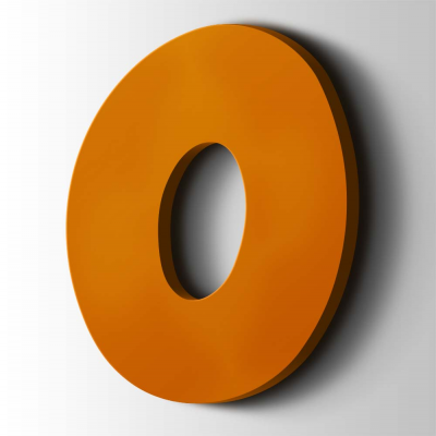 Kunststof Cijfer 0 Grobold Acrylaat 2004 Pure Orange - 1