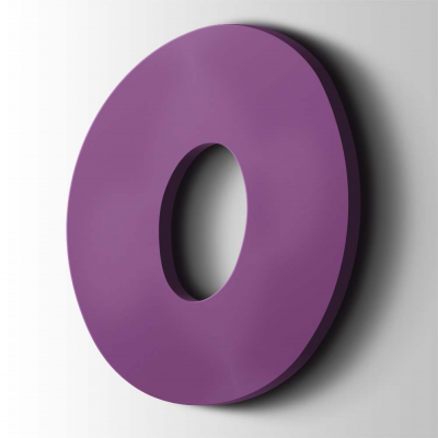 Kunststof Cijfer 0 Grobold Acrylaat 4008 Signal Violet - 1