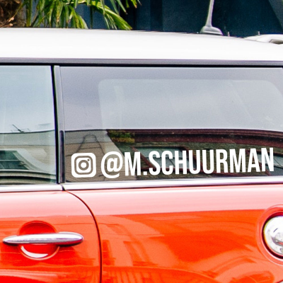 Volg Me Op Instagram Autosticker Bebas Neue - 1