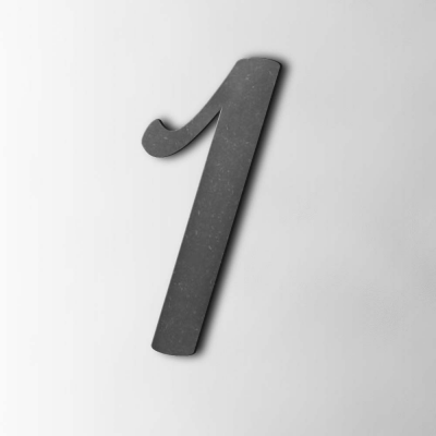 Houten Cijfer 1 Back To Black MDF Zwart - 1