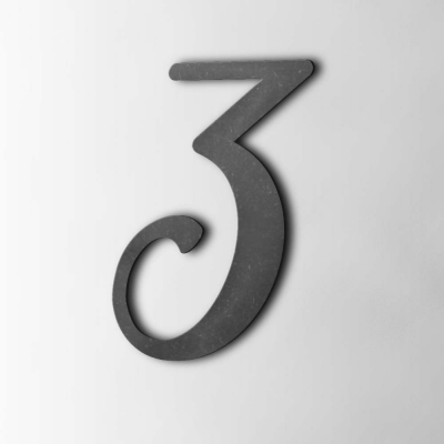 Houten Cijfer 3 Back To Black MDF Zwart - 1