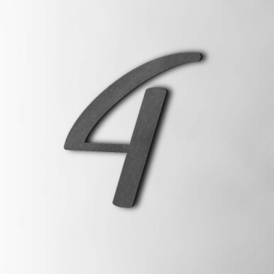 Houten Cijfer 4 Back To Black MDF Zwart - 1