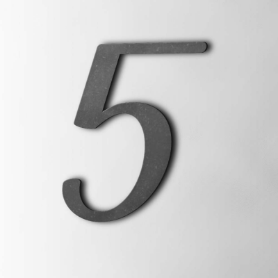 Houten Cijfer 5 Back To Black MDF Zwart - 1