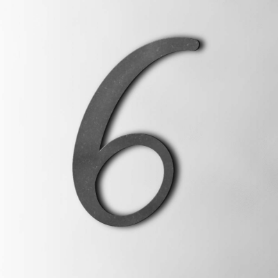 Houten Cijfer 6 Back To Black MDF Zwart - 1