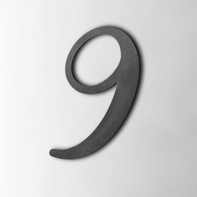Houten Cijfer 9 Back To Black MDF Zwart - 1