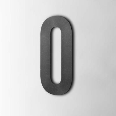 Houten Cijfer 0 Bebas Neue MDF Zwart - 1 Houten Cijfer 0 Bebas Neue MDF Zwart - 1