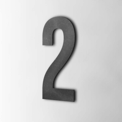 Houten Cijfer 2 Bebas Neue MDF Zwart - 1