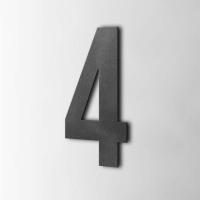 Houten Cijfer 4 Bebas Neue MDF Zwart - 1 Houten Cijfer 4 Bebas Neue MDF Zwart - 1