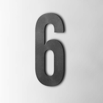 Houten Cijfer 6 Bebas Neue MDF Zwart - 1