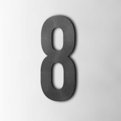 Houten Cijfer 8 Bebas Neue MDF Zwart - 1