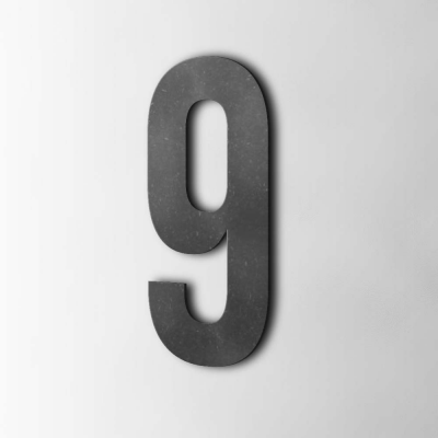 Houten Cijfer 9 Bebas Neue MDF Zwart - 1