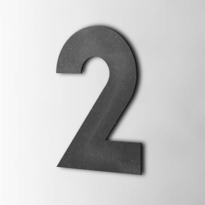 Houten Cijfer 2 Big John MDF Zwart - 1