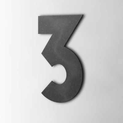 Houten Cijfer 3 Big John MDF Zwart - 1