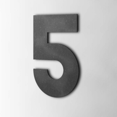 Houten Cijfer 5 Big John MDF Zwart - 1