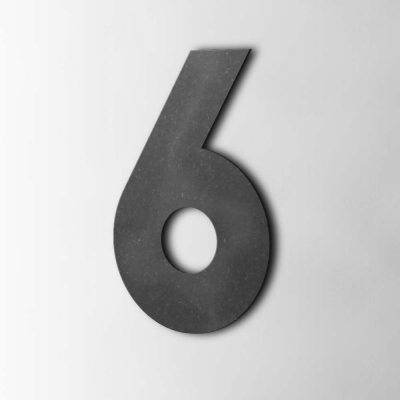 Houten Cijfer 6 Big John MDF Zwart - 1