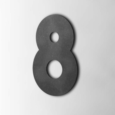 Houten Cijfer 8 Big John MDF Zwart - 1