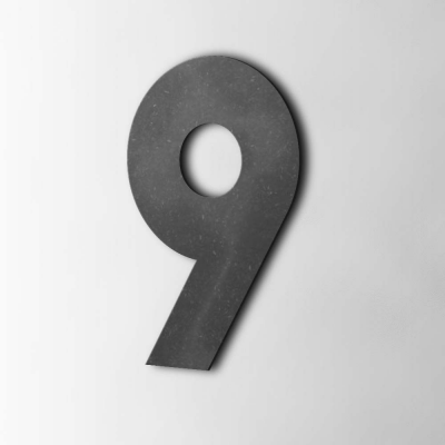 Houten Cijfer 9 Big John MDF Zwart - 1