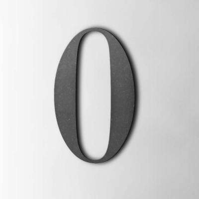 Houten Cijfer 0 Bodoni MDF Zwart - 1