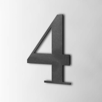 Houten Cijfer 4 Bodoni MDF Zwart - 1