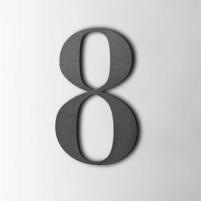 Houten Cijfer 8 Bodoni MDF Zwart - 1