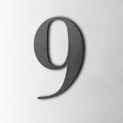 Houten Cijfer 9 Bodoni MDF Zwart - 1