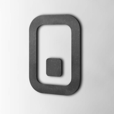 Houten Cijfer 0 Checkbook MDF Zwart - 1