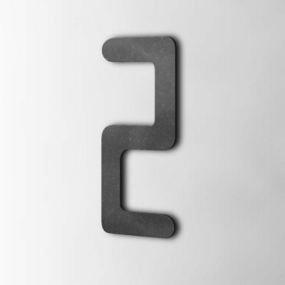 Houten Cijfer 2 Checkbook MDF Zwart - 1