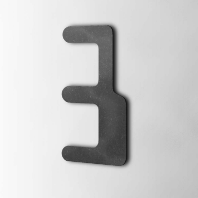 Houten Cijfer 3 Checkbook MDF Zwart - 1