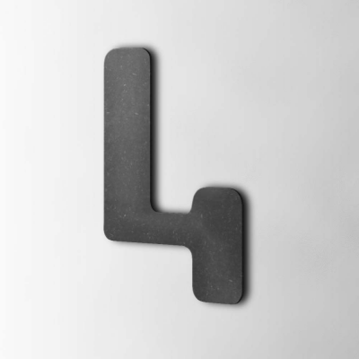 Houten Cijfer 4 Checkbook MDF Zwart - 1