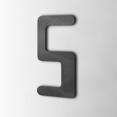 Houten Cijfer 5 Checkbook MDF Zwart - 1