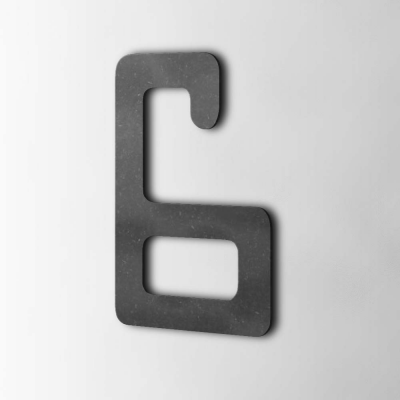 Houten Cijfer 6 Checkbook MDF Zwart - 1