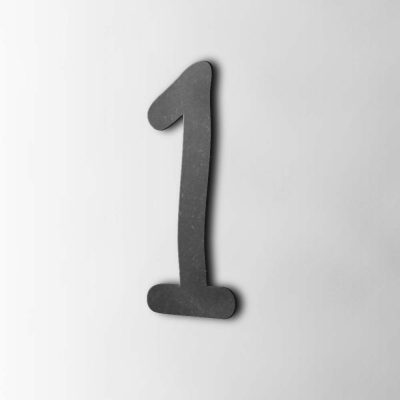 Houten Cijfer 1 Comic Sans MDF Zwart - 1