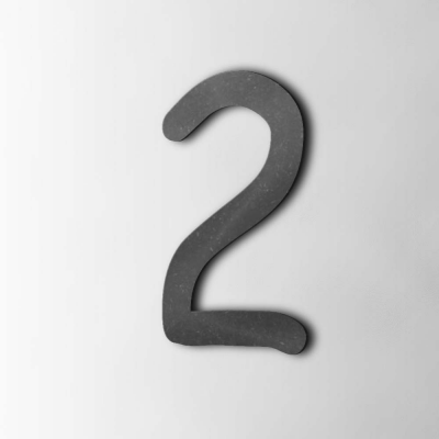 Houten Cijfer 2 Comic Sans MDF Zwart - 1