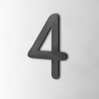 Houten Cijfer 4 Comic Sans MDF Zwart - 1