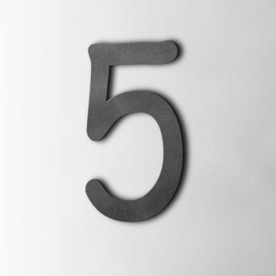 Houten Cijfer 5 Comic Sans MDF Zwart - 1