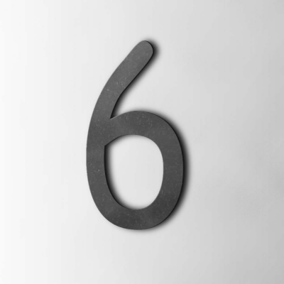 Houten Cijfer 6 Comic Sans MDF Zwart - 1