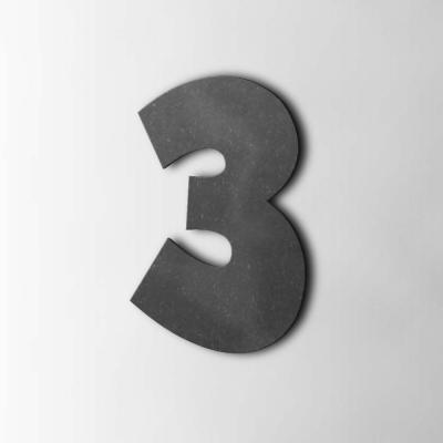 Houten Cijfer 3 Grobold MDF Zwart - 1 Houten Cijfer 3 Grobold MDF Zwart - 1