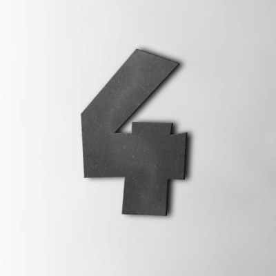 Houten Cijfer 4 Grobold MDF Zwart - 1 Houten Cijfer 4 Grobold MDF Zwart - 1