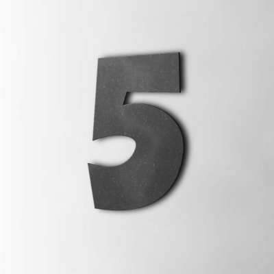 Houten Cijfer 5 Grobold MDF Zwart - 1