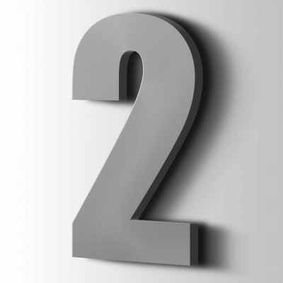 Kunststof Cijfer 2 Impact Acrylaat 7040 Window Grey - 1