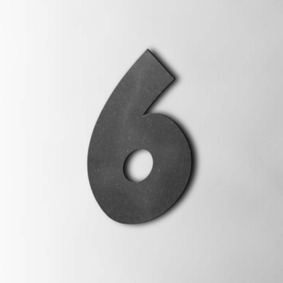 Houten Cijfer 6 Grobold MDF Zwart - 1