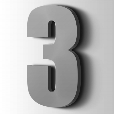 Kunststof Cijfer 3 Impact Acrylaat 7040 Window Grey - 1
