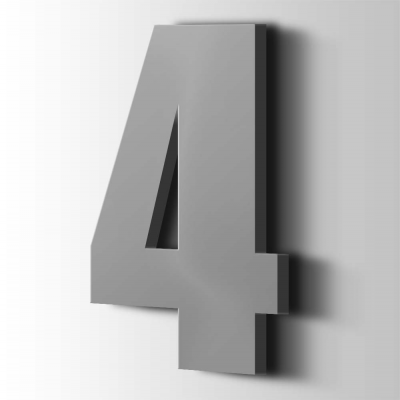Kunststof Cijfer 4 Impact Acrylaat 7040 Window Grey - 1