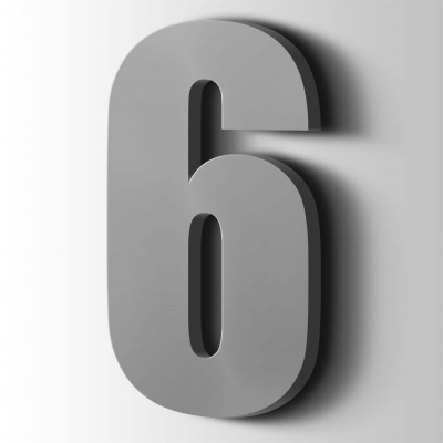 Kunststof Cijfer 6 Impact Acrylaat 7040 Window Grey - 1