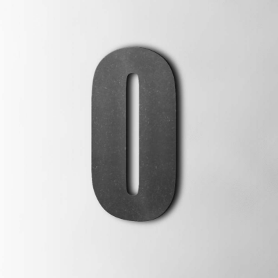 Houten Cijfer 0 Impact MDF Zwart - 1
