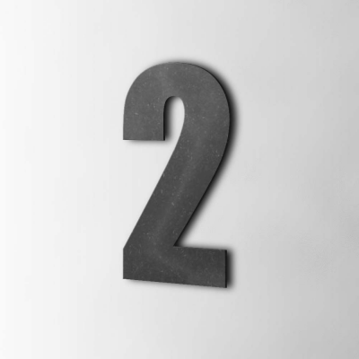 Houten Cijfer 2 Impact MDF Zwart - 1