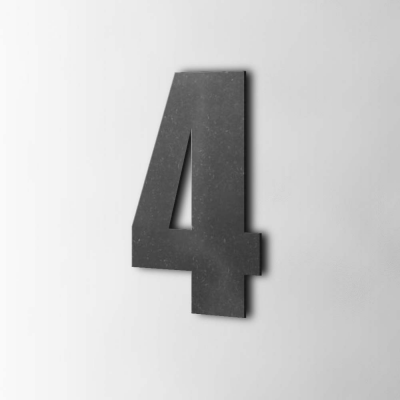 Houten Cijfer 4 Impact MDF Zwart - 1