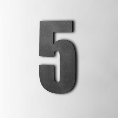 Houten Cijfer 5 Impact MDF Zwart - 1