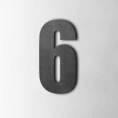 Houten Cijfer 6 Impact MDF Zwart - 1